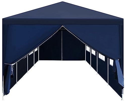 AUVYI Terrassenpavillon 3x12 m Blau Gartenpartys Treffen und Partys im Freien für Familie und Freunde Festival-Zelt Partyzelt UV- und Wasserbeständig Partyzelt Stabil Multifunktions-Zelt