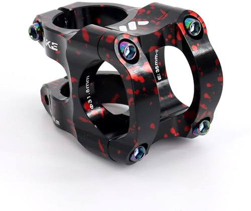 BESNIN Fahrrad Vorbau 0 Grad 31.8mm für Lenker 35mm Kurzer Fahrrad Vorbau Zwei Farben Mix Vorbau Buntes Fahrrad Vorbau (Mix Schwarz-Rot)
