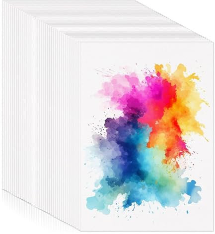 60 Blatt Aquarellpapier A6, Zeichenblock 300g/㎡ Watercolor Paper Aquarell Block für DIY Basteln Gouache Acryl Zeichnen (10.5 x 14.8cm)
