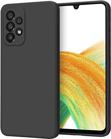 Wanme Hülle für Samsung Galaxy A33 5G Handyhülle, Hochwertige Silikon Schutzhülle, Kratzfest Stoßfest Fallschutz, Passgenau Dünn Matt Case für Samsung Galaxy A33 5G 6,4, Schwarz
