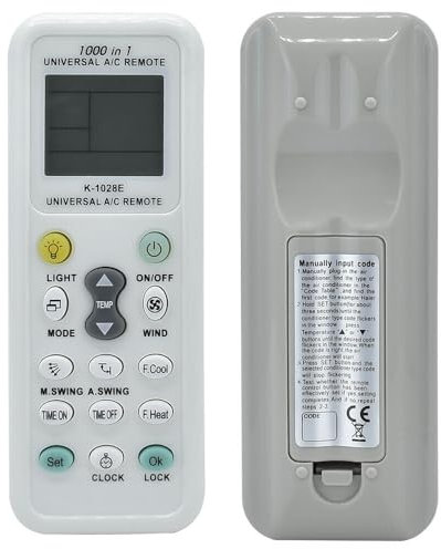 XINFUTE Telecomando universale AC A/C K-1028E 1000 in 1 adatto per Gree Midea Toshiba Haier Daikin Hitachi Sharp Panasonic Samsung Sanyo Hisense Fujitsu condizionatore d'aria