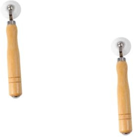 NUOBESTY 2pcs Seam Hand Pressure Roller Wooden Handle Press Roller Wheel Wallpaper Scorer Tool for Laying
