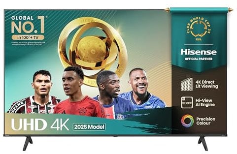 Hisense 58A6QTUK 4K Ultra HD Smart TV with Freely (2025 Model)