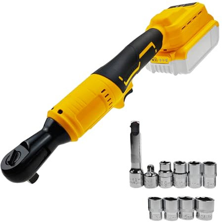 Cacciavite a cricchetto compatibile con batteria Makita da 18 V, cricchetto elettrico da 3/8, cacciavite a cricchetto da 80 Nm con 8 inserti, adattatore da 1/4, asta di prolunga da 3 (batteria non
