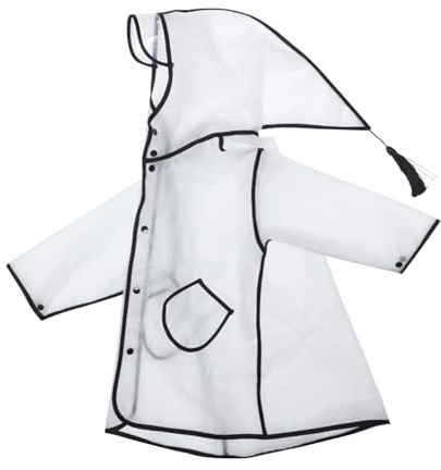 Rain Wear Toddler Baby Waterproof Coats Boys Girls Transparent Suit Poncho Trousers Child Reusable Hooded Ponchos Clear Raincoat Hat Cape Protective Cover Umbrellas Sailing Jacket (Black, 2-3 Years)