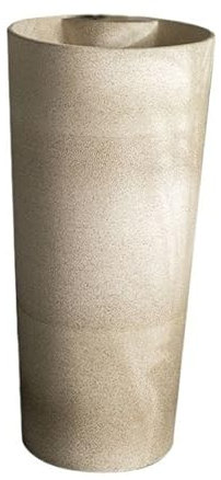 CAFIEDR Lavandino a Colonna in Ceramica per Esterni, lavabo a Colonna monoblocco con Foro per Rubinetto Singolo, lavabo da appoggio per Balcone, Bagno, Cortile, lavabo (Un)