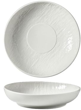 Assiette rectangulaire exquise en céramique blanche pure - Bol de 22,9 cm avec bord