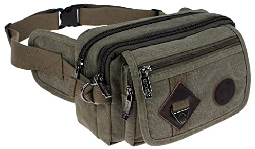 Fashion Casual Canvas Messenger Bags Waist Packs Purse Men Portable Vintage Men Waist Bags Travel Belt Wallets(3-Pack)