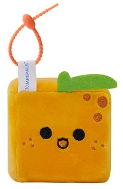 MGM Toy - Squarepal Schlüsselanhänger - Orange - Stress Relief Plüsch - 193722 - Memory Foam - Gadget - Geschenk - Obst - Rehabilitation - Angst - Sensorisches Spielzeug - Ab 2 Jahren
