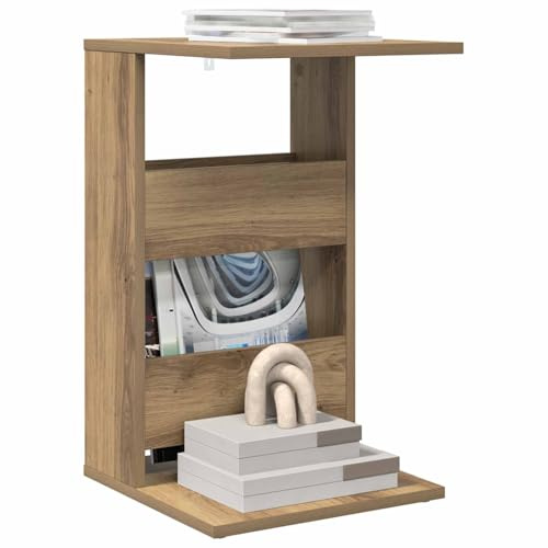 vidaXL Beistelltisch Artisan-Eiche 40 x 35 x 60,5 cm Holzwerkstoff, Wohnzimmer, Rechteckig, Moderner Beistelltisch, Kleine Akzentmöbel, Praktisches Deko-Stück, Holzwerkstoff-Oberfläche