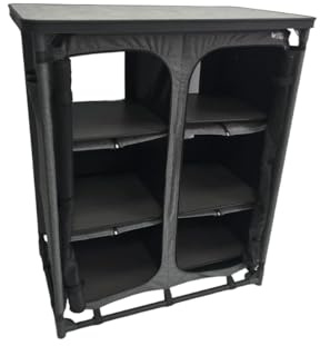 Happy Rhino - Campingschrank Abruzzo - Faltschrank - Aufbewahrungsschrank - Camping - Grau - Faltbar