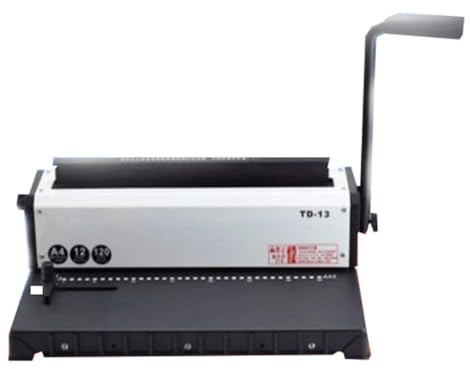Manual Spiral Coil Binding Machine, Comb Binder for Paper Book Punching, Iron Ring Book Binding for Reports Contracts