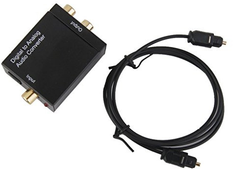 Convertidor de audio DAC adaptador digital a analógico con cable óptico coaxial RCA conector