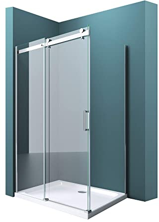 Mai & Mai Eckdusche 75x160 cm Duschkabine Sicherheitsglas 8mm ESG beidseitige NANO-Beschichtung Schiebetür Dusche R-17