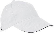 Baumwoll-Basecap 6 Panel heavy-brushed Cotton / Farbe: weiss