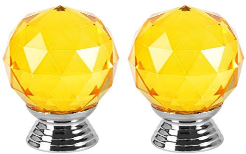 Creatwls 30mm Diamond Kristall Glas Knopf Rund Kristall Knopf Möbel Glas Knöpfe Türgriff Küche Schrank Schublade Möbel Griff Möbelknöpfe - 2 Stück