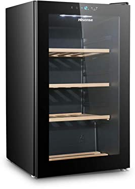Hisense RW30D4AJ0 - Cantina Vino 32 Bottiglie, Capacità 110 L, 39dBl, Nero, 49 x 48.9 x 84.4 cm, Anno 2018