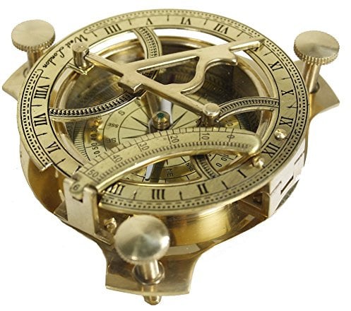 Nautical Replica Hub 10,2 cm Sonnenuhr-Kompass – Sonnenuhr aus massivem Messing