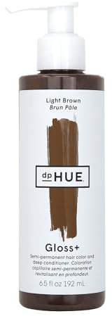 dpHUE Gloss+, Light Brown - Boosts Fading & Faded Hair Colour - 8-12 Applications per Bottle - Lasts Up to 8 Washes