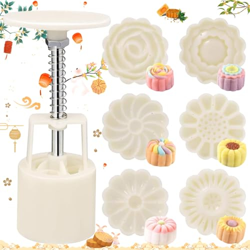 Juego de moldes de pastel de luna, juego de moldes de pastel de luna, pastel de luna de flores, para tartas de luna, galletas, pastel de calabaza, caramelos blandos, galletas, tartas de flores