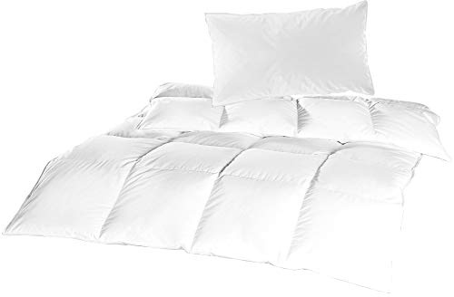 Bestlivings Betten-Set 135x200cm / 40x80cm, milbendichter Spezialbezug, Mikrofaser Bettdecke/Kissen Daunenfeeling, waschbar bis 60 Grad, für Hausstauballergiker
