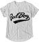 Bad Boy 10 Baseball Trikot, 90er Jahre Hip Hop Männer Kleidung für Geburtstagsfeier, Club und Pub Kleid, Streifen, Klein