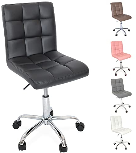 Beltom® Sedia ufficio studio girevole regolabile in altezza perfetta in camera da letto scrivania PC e arredo casa - Nero