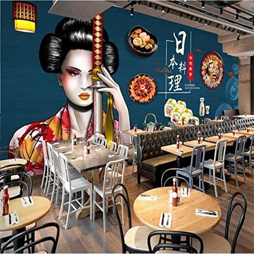 SHINERING Japanische traditionelle Küche Sushi Warrior Industrial Decor 3D Wallpaper Wandbild Restaurant Hintergrund Wandverkleidung Tapete 3D 120cm (L) × 80cm (H)