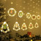 BLOOMWIN Weihnachtsbeleuchtung Lichterkette Fenster Innen, Ring- und Weihnachtsbaum Lichtervorhang mit Weihnachtsschmuck, Lichterkettenvorhang fensterbeleuchtung 3m 8 Modi USB Warmweiß