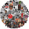 Confezione da 100 adesivi rock and roll sticker, adesivi punk, classico, vinile, impermeabile, graffiti per computer portatile, auto, chitarra, paraurti, bottiglia