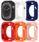 Case for Apple Watch Series 9/Series 8/Series 7 41mm[No Screen Protector], Shock-Proof Soft Silicone Cover for iwatch Serie 9 8 7 6 SE 5 4 [6 pieces], Black/White/Royal Blue/Red/Orange/Pink Sand