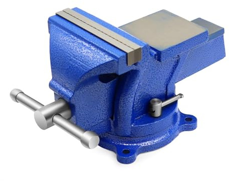 Nakkaa 5 Bench Vise Ductile Cast Iron Bench Vise with 360° Flexible Swivel Locking Base Heavy Duty Home Work 5 Inch Bench Vice 16.4IB/7.4KG
