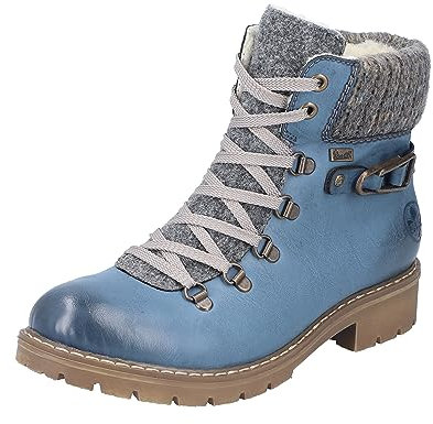 Rieker Women's Y9131 Lace-Up Boots, blue, 4 UK