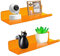 ROYALITA Kleine Acrylregale zur Wandmontage | 2er-Set | 30,5 cm | Wandbehang Pflanzenregale Raumdekor schwebende Wandregale für Spielzimmer, Schlafzimmer, Wohnzimmer, Büro, Orange