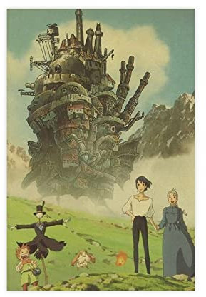 OakiTa Howl's Moving Castle Anime Movie Poster 7 Leinwand Poster Schlafzimmer Dekor Sport Landschaft Büro Zimmer Dekor Geschenk ungerahmt 30 x 45 cm