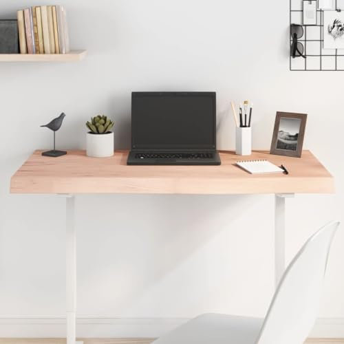 ZEYUAN Tablero de Mesa Madera Maciza de Roble sin Tratar 100x40x6 cm, Encimera Cocina, Tableros De Madera, Table Salon, Encimera De Madera