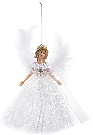 Hemousy Weihnachtsbaumspitze, Engelsbaumspitze, Weihnachtsengel-Baumspitze, hängende Engelsspitze, Weihnachtsbaumschmuck, Engel-Weihnachtsbaumspitze