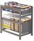 Heikoeco® Küchen Organizer, Gewürz Organizer, Schrank Organizer mit Schiebeschubladen, unter dem Waschbecken, Schubladen Organizer Küche, Organizer Küche (Grau, 2 Ebene klein)