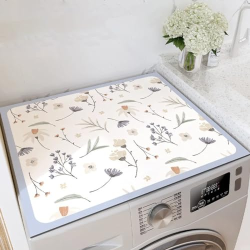 Coperchio antipolvere frigorifero，Copri Tappetino Per Lavatrice，Copertura Per Tappetino Per Lavatrice E Asciugatrice，Antipolvere frigorifero copertura superiore,Antiscivolo, Asciugatrice G,40x60cm