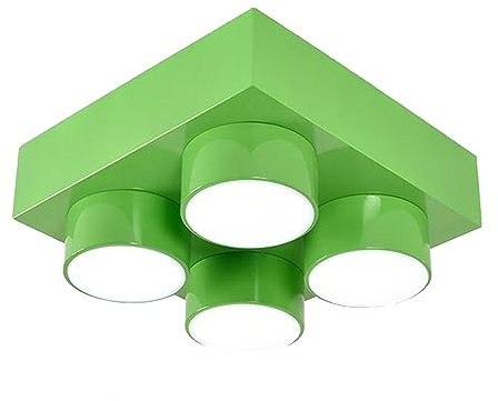 Deckenleuchten Metallische Baustein-Deckenleuchte Moderne kreative LED-Acryl-Deckenleuchte Flush Mount Close To Ceiling Light Fixtures for Spielzimmer Kinderzimmer Kinderzimmer Kindergarten(Grey,50*50