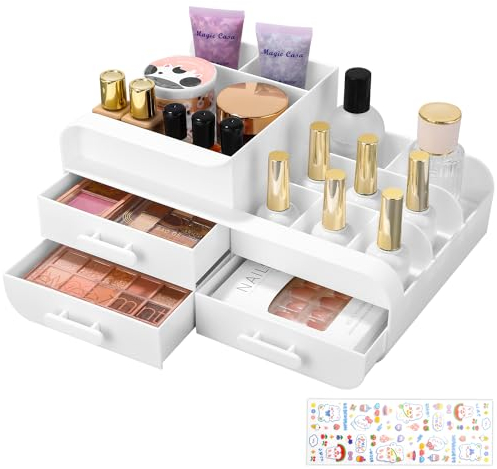 Organizador de Maquillaje, Organizador cosmeticos con Tres cajones,Makeup Organizer,Facile da conservare e organizzare,Almacenaje Maquillaje Baño,Caja Maquillaje para el tocador o el baño
