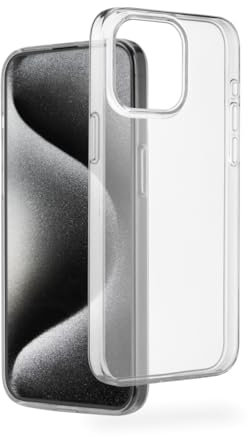 Hama Hülle für iPhone 15 Pro Max (Handyhülle, Schutzhülle für Rückseite, Case, kratzfest, extra Schutz für Kamera und Display, Wireless Charging kompatibel, transparent, slim, Hülle dünn) durchsichtig