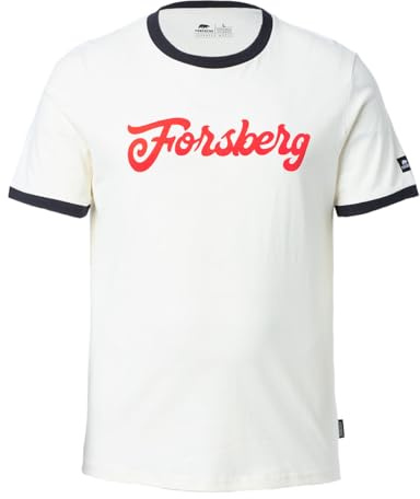 FORSBERG T-Shirt mit Vintage Logo hochwertige Qualität Gute Passform hoher Vintage Style, Farbe:beige, Größe:M