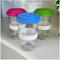 vienberg 2go Glas Trinkbecher mit Deckel | Swiss Made | Glas Kaffeebecher, Smoothie Glas Mehrwegglas, Kaffeetasse to go Becher | Blau Grün Pink | 330ml (3, Blau-Grün-Pink)