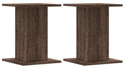 vidaXL Lautsprecherständer 2 STK., Hoher Boxenständer, Lautsprecherpodest für HiFi Heimkino Surround Sound, Verbessertes Audio-Hörerlebnis, Braun Eichen-Optik Holzwerkstoff