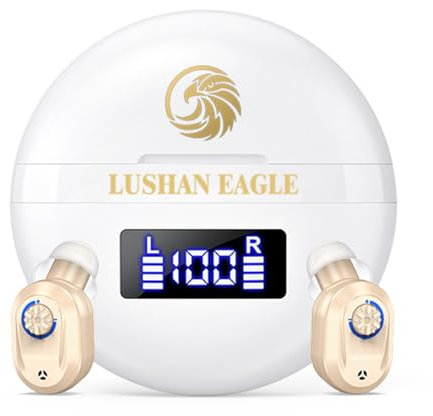 LUSHAN EAGLE Amplificador de sonido Auriculares amplificados Recargable Volumen ajustable (paquete de dos)