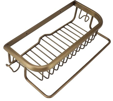 Pssopp Schwimmendes Duschregal, Multifunktionaler, Stabiler und Korrosionsbeständiger Badezimmerregalkorb aus Starkem Kupfer für die Heimdekoration