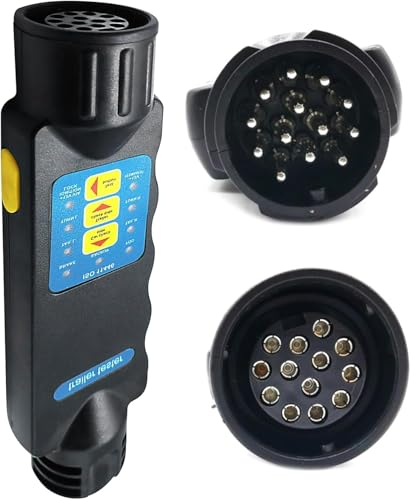 SPORWAY Prise de remorque 13 broches - Connecteur 12 V pour outils de diagnostic pour circuits, testeurs de remorques, voitures, camions, caravanes, camping-cars