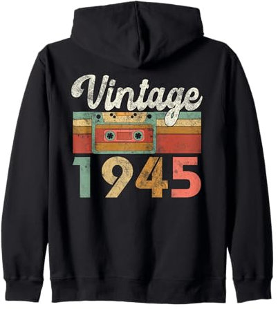 VINTAGE 1945 Bestes gemischtes Tape zum 80. Geburtstag von Oma Opa Kapuzenjacke