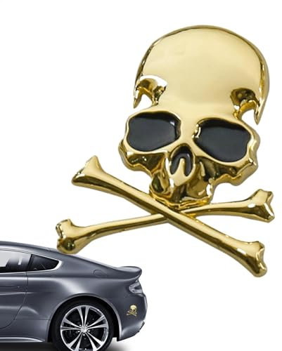 Adesivi decorativi 3D per auto, decorazione gotica a coda di scheletro, adesivi 3D per veicoli per berlina, camion, migliora e versatile decorazione automobilistica, 7,1 x 6,1 cm
